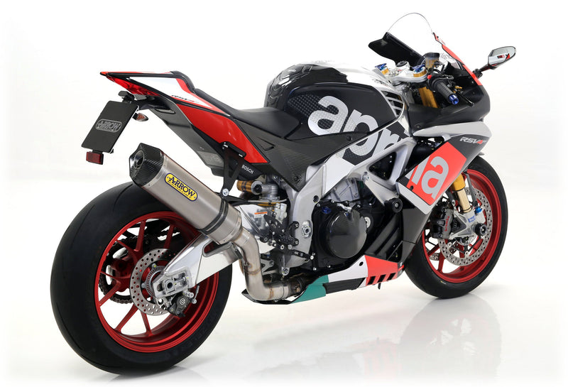 Arrow Race-Tech 71744PK titanium slip-on silencer with carbon end-cap for Aprilia RSV4 2015-2016