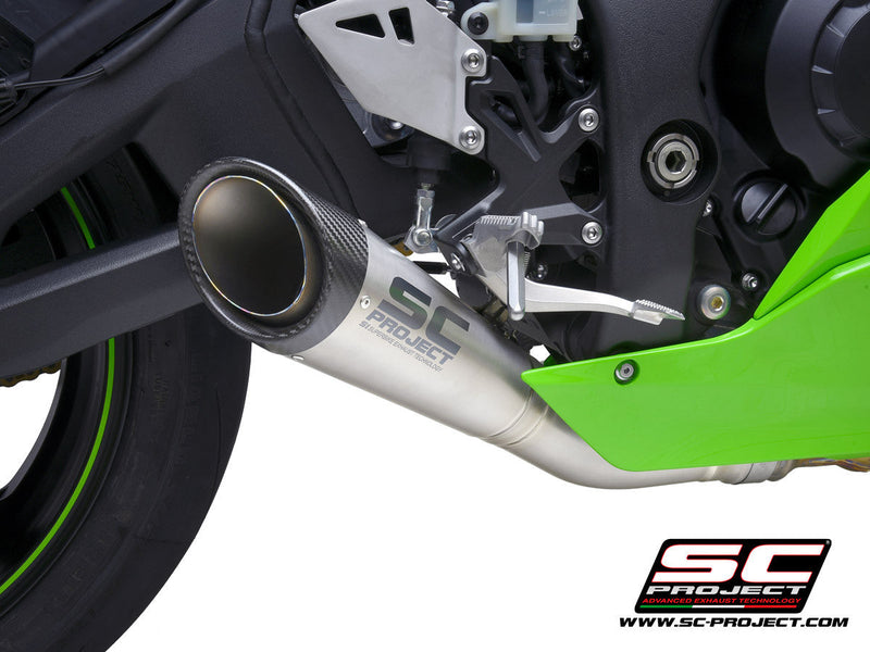 SC-Project S1 titanium slip-on silencer with carbon fibre end cap for Kawasaki ZX-10 R/RR 2021-2026