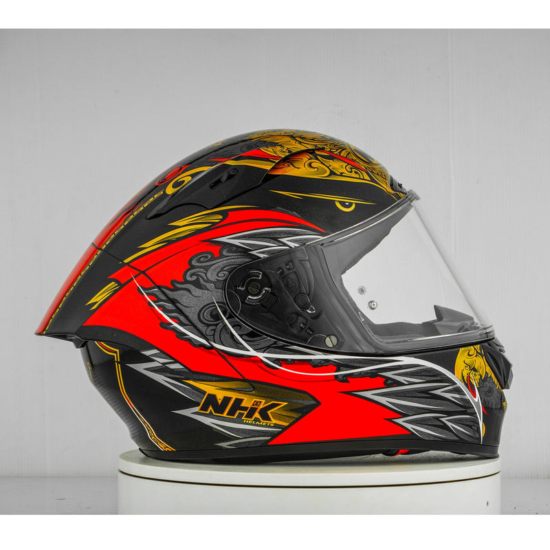 NHK GP-R Tech Race full-face race helmet in Balinese Garuda matte finish