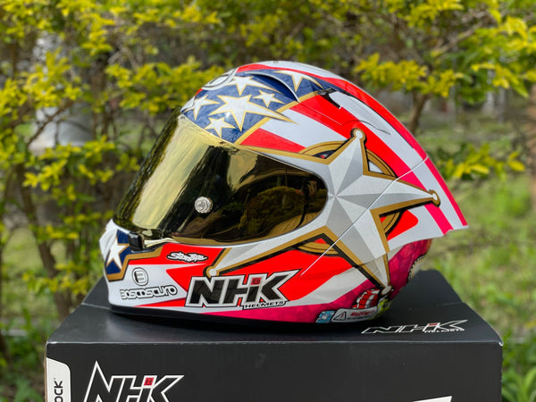 NHK GP-R Tech Race helmet visor in Golden 24k mirror finish