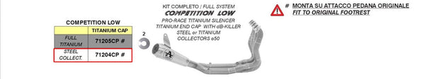 Arrow Pro-Race Low complete exhaust system stainless steel titanium BMW S1000RR K67 71204CP