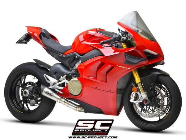 SC-Project S1 titanium half-system exhaust with carbon end cap for Ducati Panigale V4/S 2021