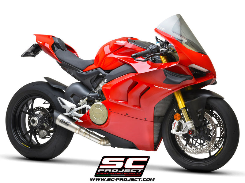 SC-Project S1 titanium half-system exhaust with carbon end cap for Ducati Panigale V4/S 2021