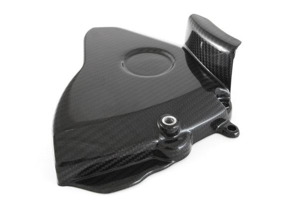 Fullsix carbon sprocket cover for Yamaha YZF-R1/M 2015-2026 in 245 Twill gloss finish