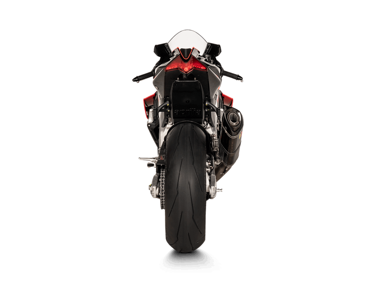 Akrapovic Slip-On Line carbon silencer on Aprilia RSV4 1100 Factory