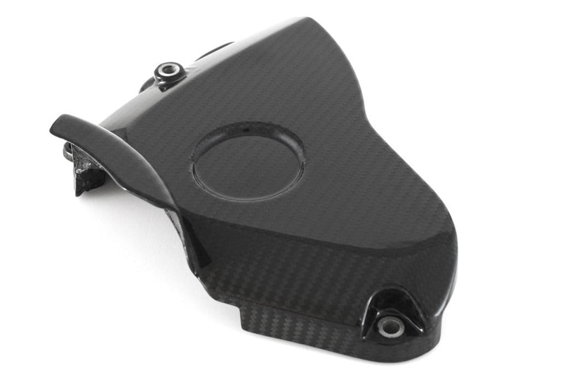 Fullsix carbon sprocket cover for Yamaha YZF-R1/M 2015-2026 in 245 Twill gloss finish