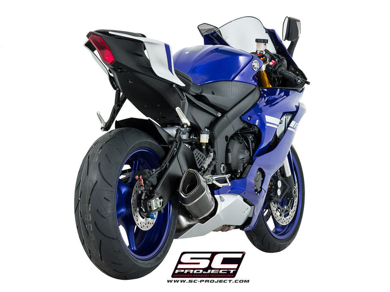 SC-Project SC1-R carbon slip-on silencer for Yamaha YZF-R6 RJ27 2017-2026