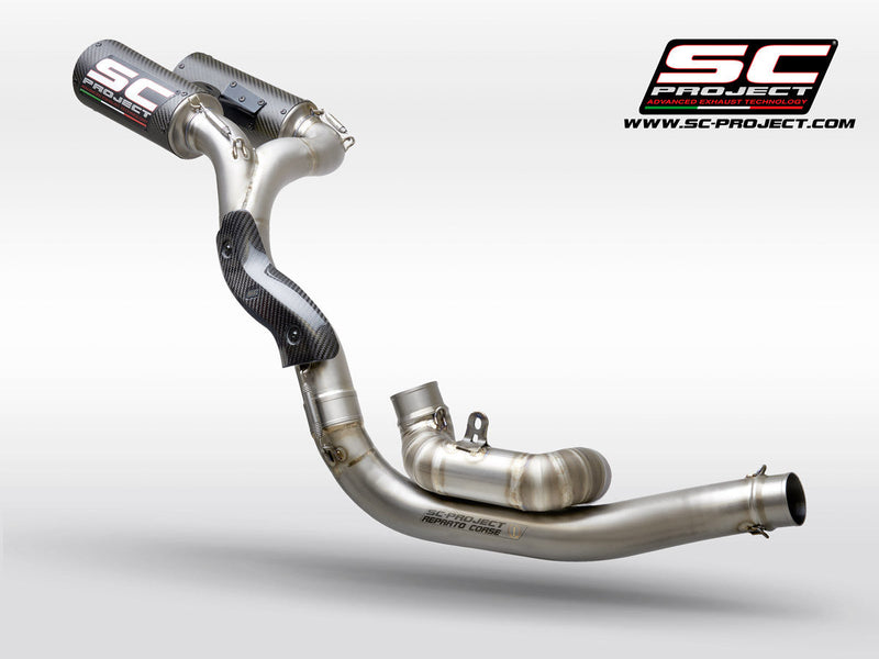 SC-Project CR-T titanium carbon half system exhaust Ducati Panigale V4 S 2018-2020 D26A-T68C