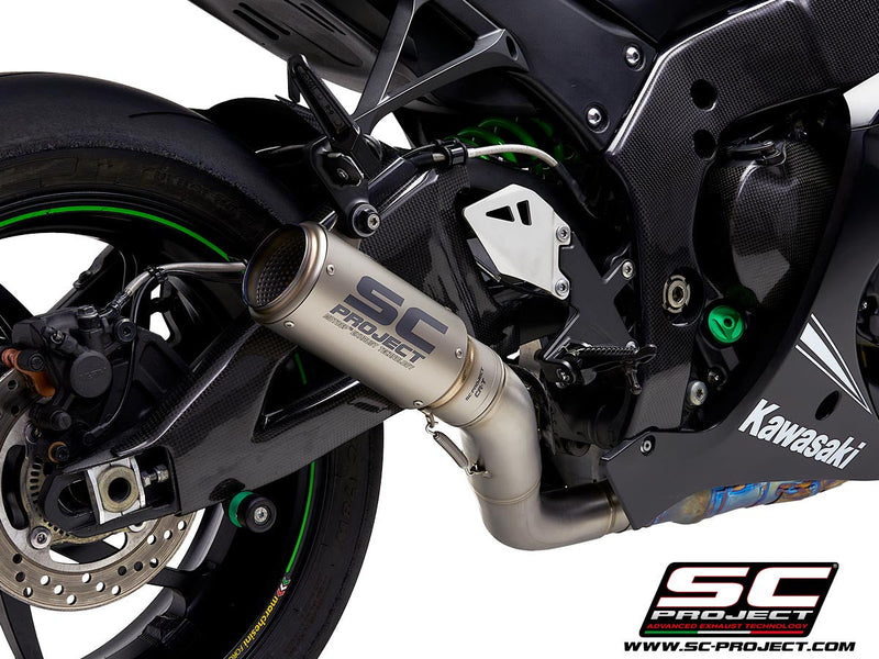 SC-Project CR-T slip-on silencer with cat replacement pipe for Kawasaki ZX-10 R/RR 2016-2020