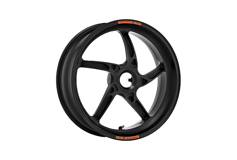 OZ Piega R forged aluminium rear wheel for Ducati Panigale V4 in anodised techno black finish
