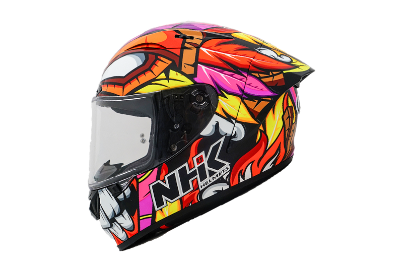 NHK GP-R Tech Race full-face helmet The Mask Black Pink matte finish