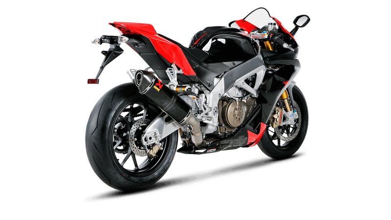 Akrapovic Slip-On Line Carbon exhaust on Aprilia RSV4 2009–2014, hexagonal carbon canister