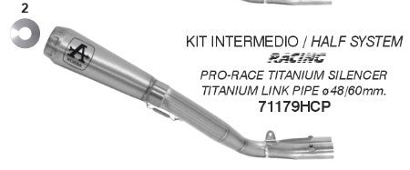 Arrow Pro-Race titanium slip-on silencer 71179HCP for Yamaha YZF-R1/M 2017-2026