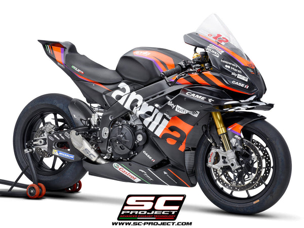 SC-Project GP-22 titanium slip-on exhaust for Aprilia RSV4 1100 Factory 2021–2024