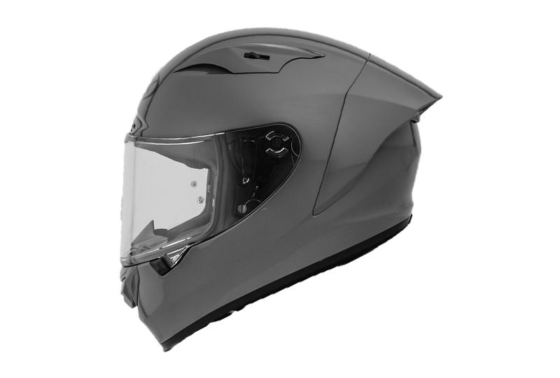 NHK GP-R Tech Race full-face race helmet in solid dim grey gloss finish
