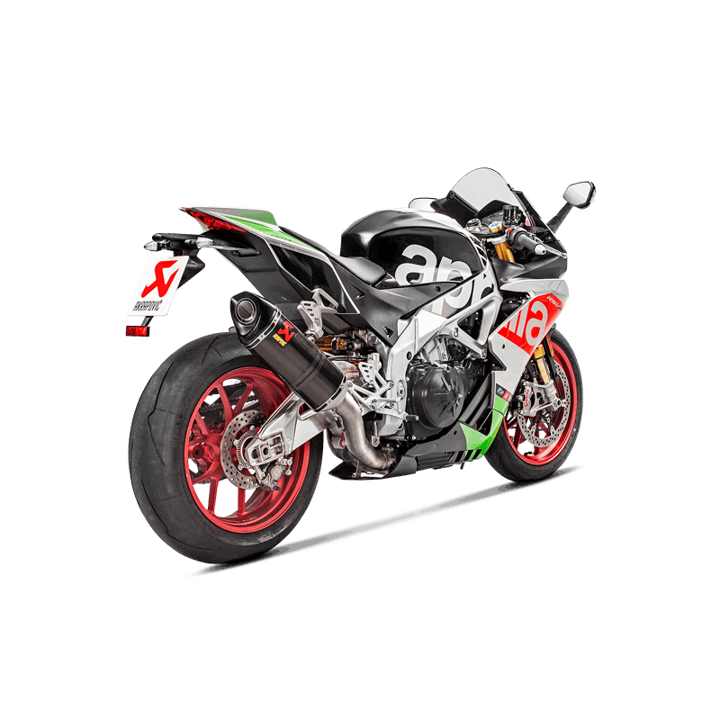 Akrapovic Slip-On Line Carbon silencer on Aprilia RSV4 1100 Factory RF RR 2017-2020