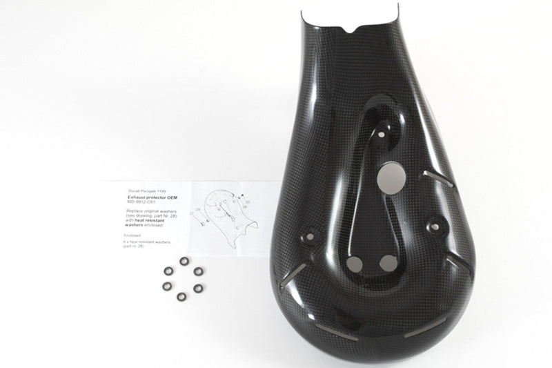Fullsix carbon header heat shield for Ducati Panigale 1199 R S 2012-2017