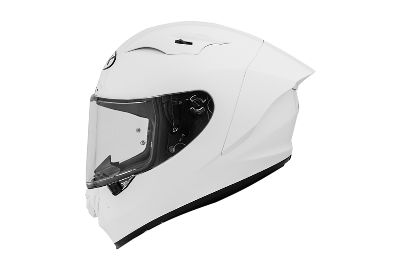 NHK GP-R Tech Race full-face race helmet in solid white gloss finish