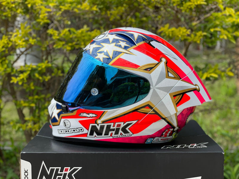 NHK GP-R Tech Race replacement visor in sapphire blue tint
