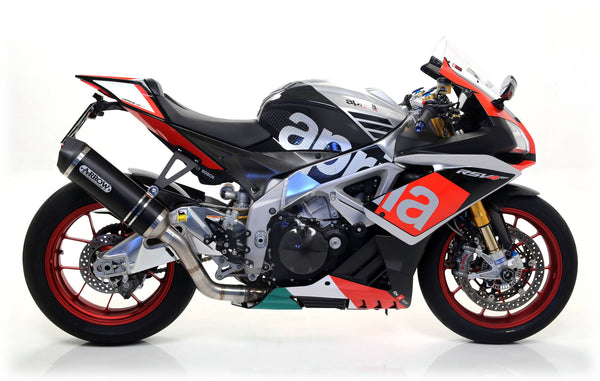 Arrow Race-Tech 71744AKN slip-on silencer aluminium dark with carbon end-cap for Aprilia RSV4 2017-2018