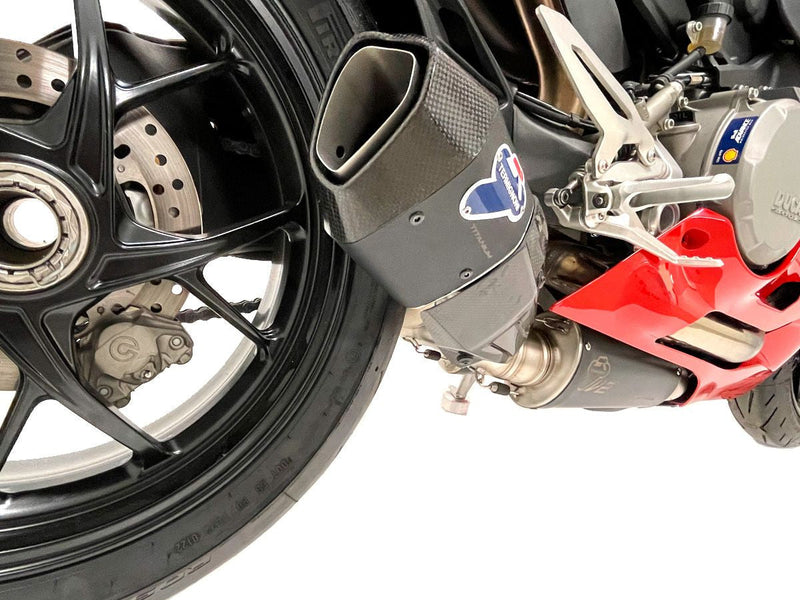 Termignoni semi-complete exhaust stainless steel black titanium carbon Ducati Panigale V2 955