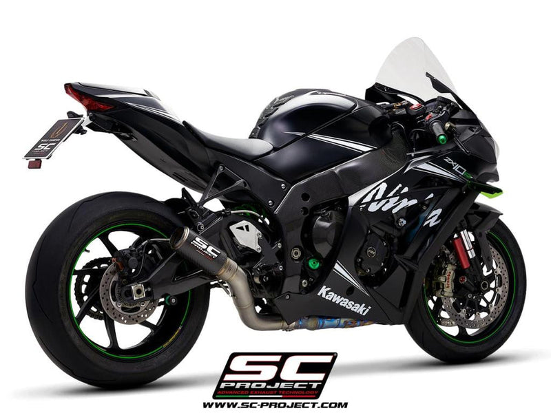 SC-Project CR-T slip-on silencer with cat replacement pipe for Kawasaki ZX-10 R/RR 2016-2020