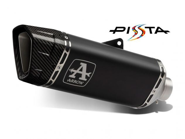 Arrow Pista slip-on silencer Dark titanium carbon end cap Aprilia RSV4 1100 Factory 71004PTN