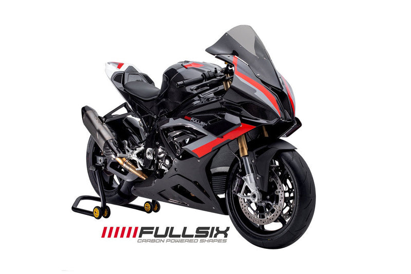 Fullsix carbon windscreen for BMW S1000RR K67 2019-2024, transparent 245 twill glossy finish