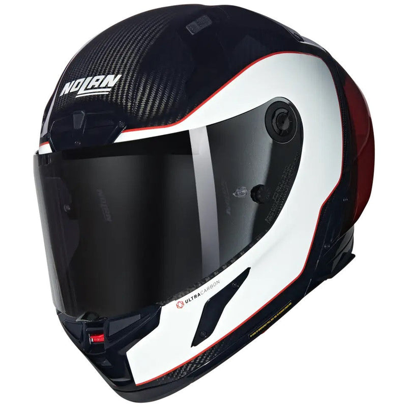 Nolan X-804 RS Ultra Carbon helmet White/Red Asso di Picche 343 full-face race helmet