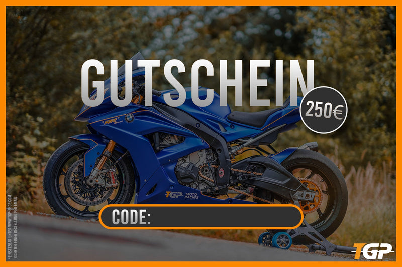 TGP MotoRacing €250 gift voucher printed on photographic paper