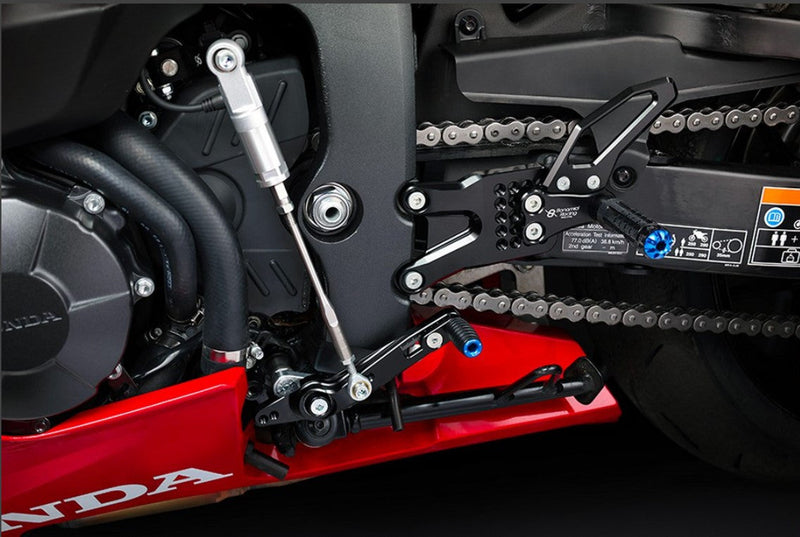 Bonamici Racing H018 black anodised rearsets for Honda CBR 600 RR PC69 2024-2026