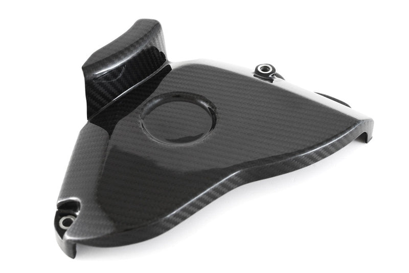 Fullsix carbon sprocket cover for Yamaha YZF-R1/M 2015-2026 in 245 Twill gloss finish