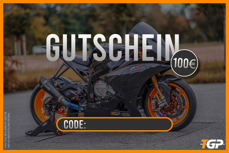 TGP MotoRacing €100 gift voucher printed on photographic paper