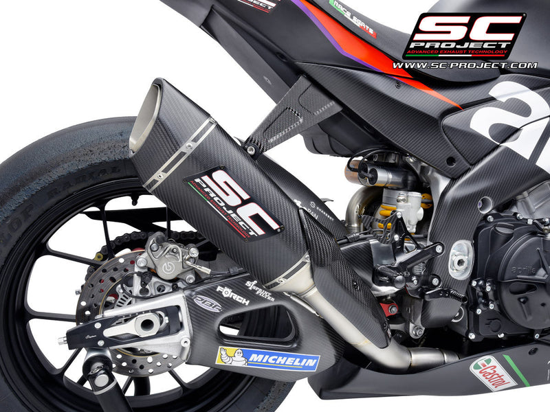 SC-Project SC1-R 250mm full titanium exhaust system for Aprilia RSV4 1100 Factory 2021-2024
