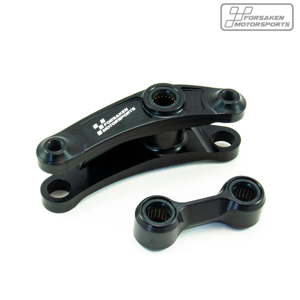 Forsaken Motorsport linear suspension linkage for BMW S1000RR K67 2019–2026, CNC-milled aluminium