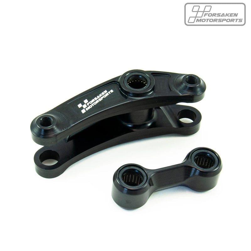 Forsaken Motorsport linear suspension linkage for BMW S1000RR K67 2019–2026, CNC-milled aluminium