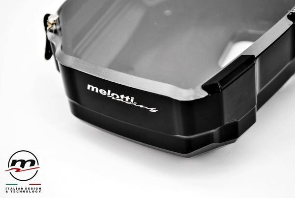 Melotti Racing black anodised dashboard protection for Aprilia RS 660, part DC.AP.7211
