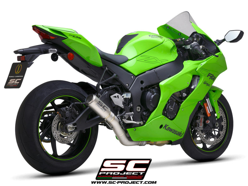 SC-Project CR-T slip-on silencer Kawasaki ZX-10 R/RR 2021-2026 titanium carbon finish