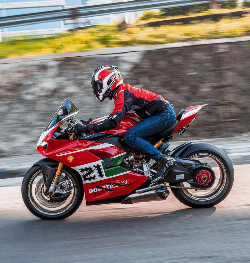 Vandemon Low Titanium full exhaust system on Ducati Panigale V2 955, naturally brushed finish