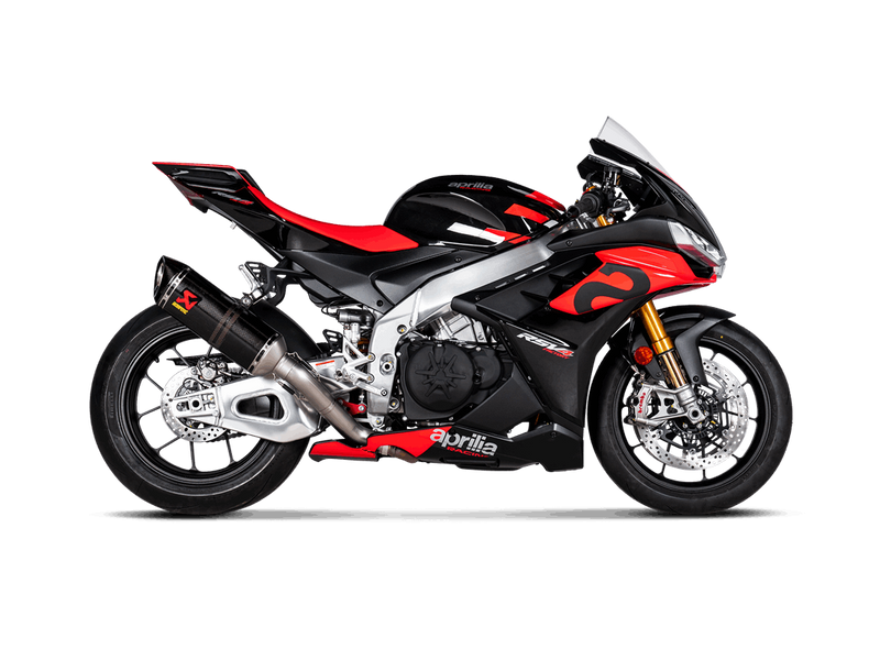 Akrapovic Slip-On Line carbon silencer on Aprilia RSV4 1100 Factory