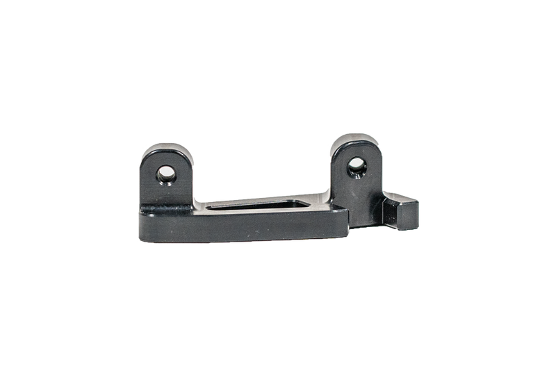 TGP anodised black aluminium mudguard bracket for Öhlins SBK fork on Ducati Panigale V4