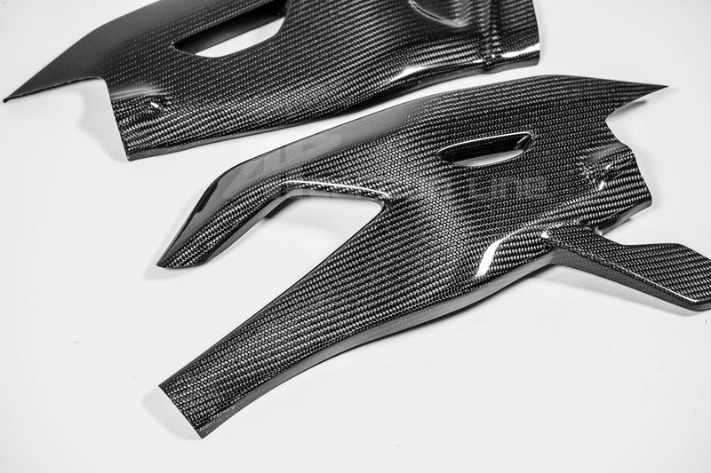 AP Carbon Line 200g twill carbon swingarm covers for Yamaha YZF-R1/M 2015-2026