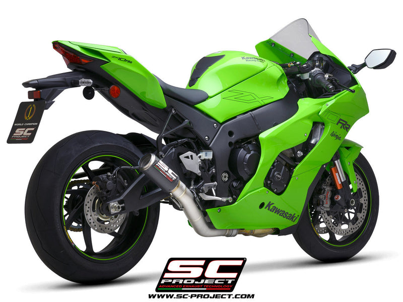 SC-Project CR-T slip-on silencer Kawasaki ZX-10 R/RR 2021-2026 titanium carbon finish