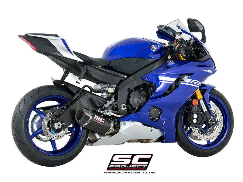 SC-Project SC1-R carbon slip-on silencer for Yamaha YZF-R6 RJ27 2017-2026