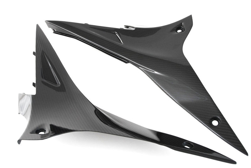 Fullsix carbon lower tank side fairings for Aprilia RSV4, 245 twill weave