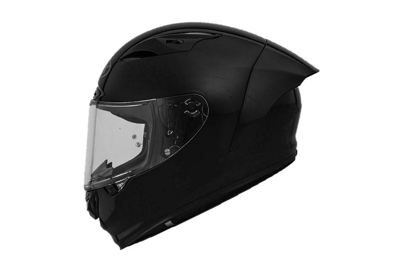 NHK GP-R Tech Race full-face racing helmet in solid black glossy finish