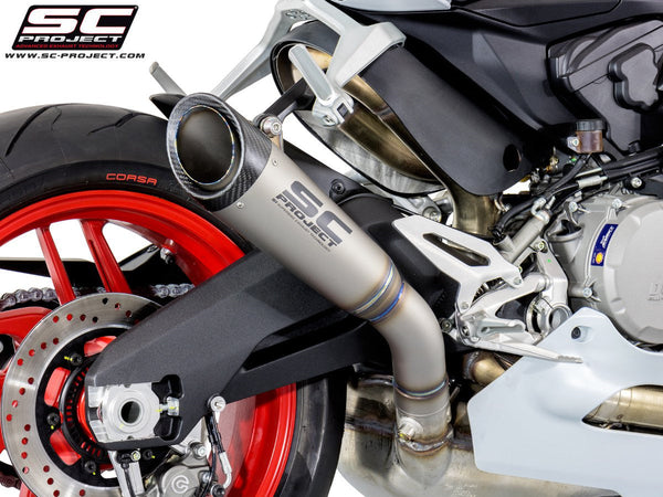 SC-Project RACE S1 titanium slip-on silencer with carbon end-cap for Ducati Panigale 959