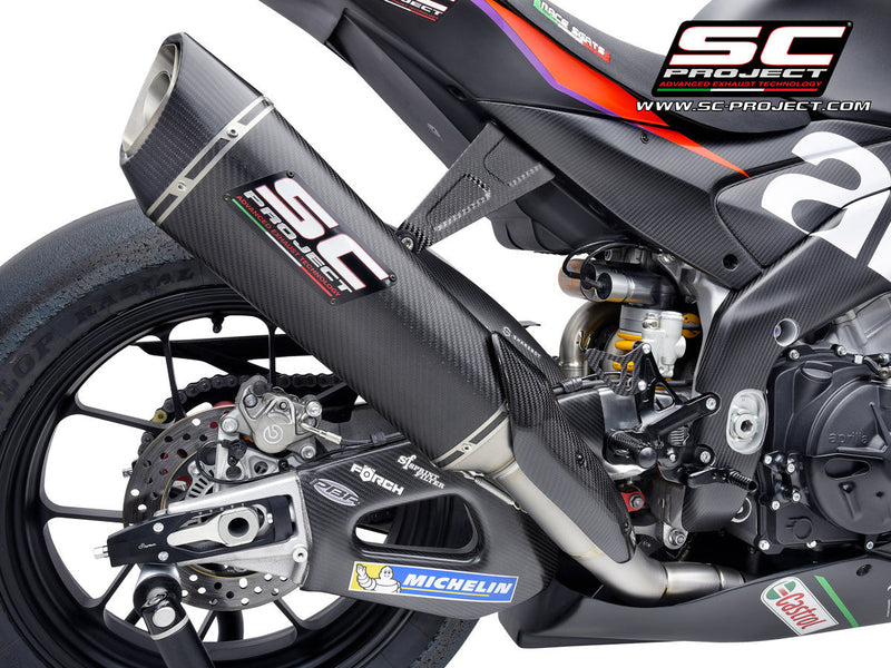 SC-Project SC1-R 350mm titanium full exhaust system on Aprilia RSV4 1100 Factory