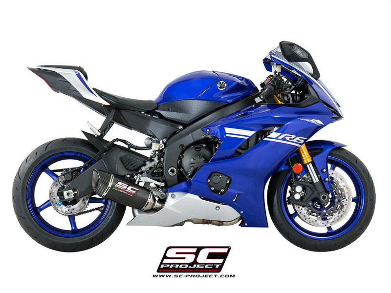 SC-Project SC1-R carbon slip-on silencer for Yamaha YZF-R6 RJ27 2017-2026