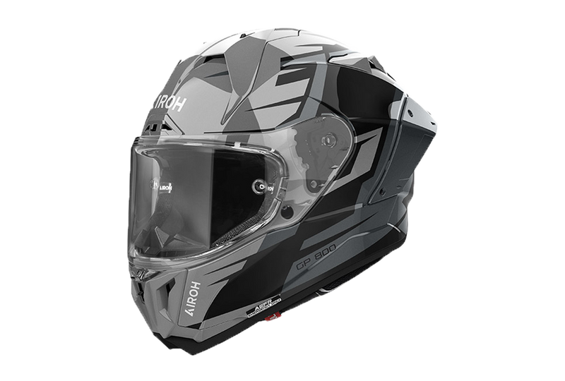 Airoh GP 800 Master Metallic Glossy full-face helmet in grey and black